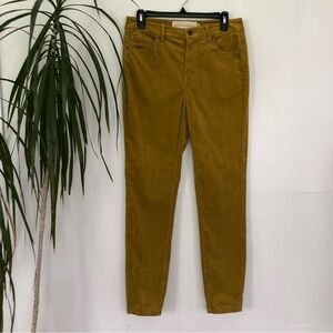 SOFT SURROUNDINGS Women’s Corduroy Mustard Skinny High Waisted Size 6